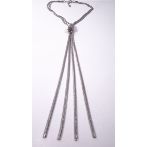 Nordstrom Something Navy Women's Silver Double Snake Y Necklace NWOT 68 - Picture 2 of 6